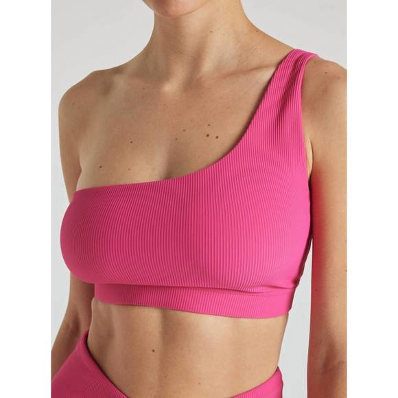 NEW ELECTRIC YOGA off shoulder rib bra in pink yarrow - Picture 2 of 3